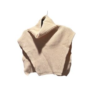 Nordstrom Open Edit Knit Sleeveless Sweater Turtleneck Dickie in Ivory One Size